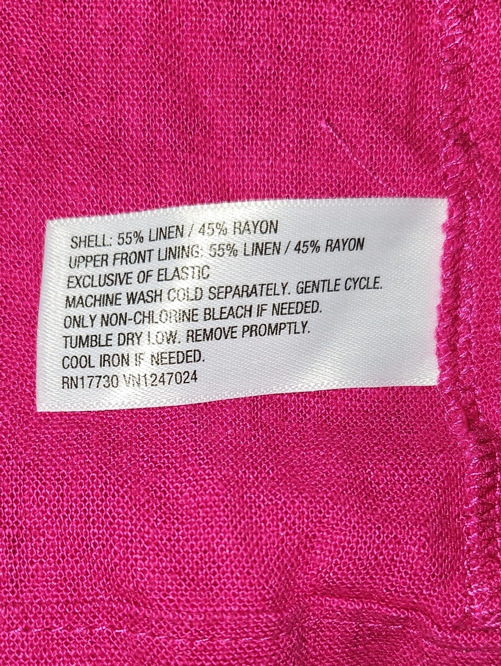 A New Day Puff Sleeve Linen Blend Dress Dark Pink XL - Picture 5 of 8